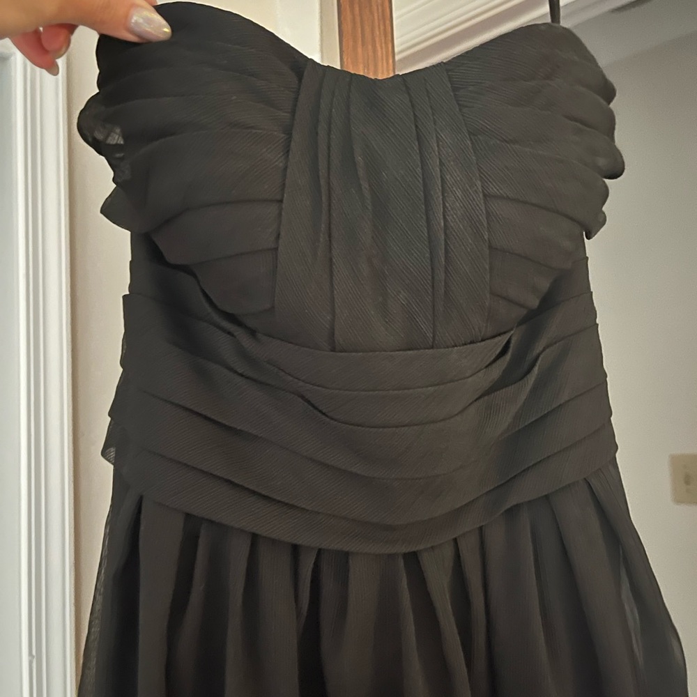 Long black strapless dress